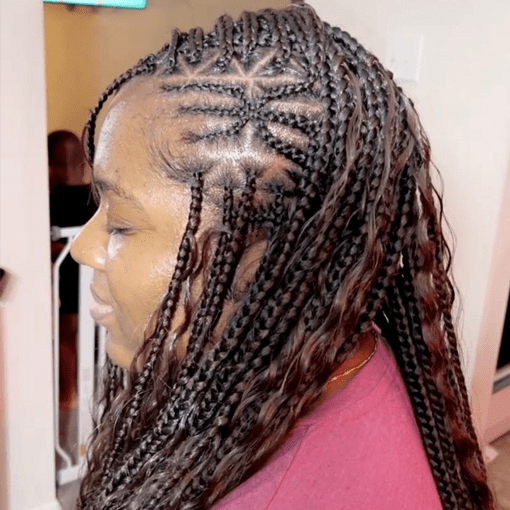 Fulani flip over braids